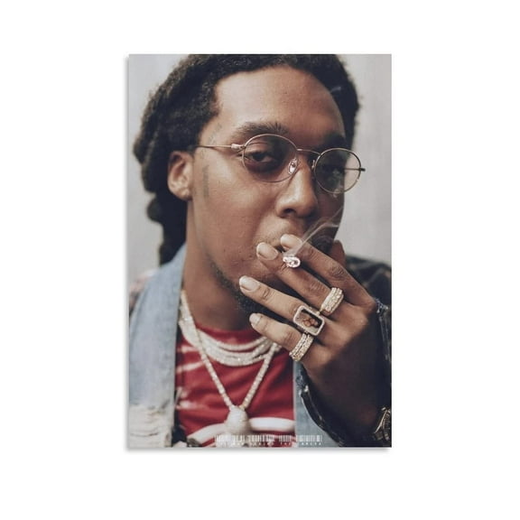 Takeoff Famous Rapper Commemorative Poster Hip Hop Legend Room Aesthetic Posters Wall Art Painting Canvas Gift Living Room Prints Bedroom Decor Poster Artworks