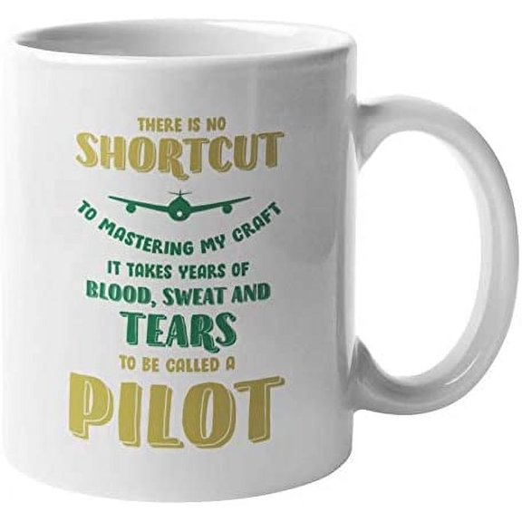 It Takes Blood, Sweat And Tears To Be Called A Pilot. Proud Aviation Coffee & Tea Mug For Aviator, Airplane Co-Pilot, Aircraft Captain, Navigator, Airline Professional, Men & Women Pilots (11oz)