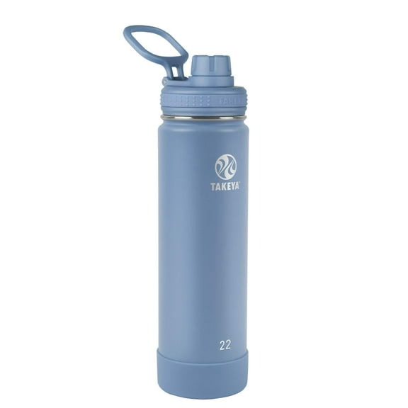 Takeya 885395502922 Actives Insulated Stainless Steel Bottle, Spout Lid Bluestone 22oz C40