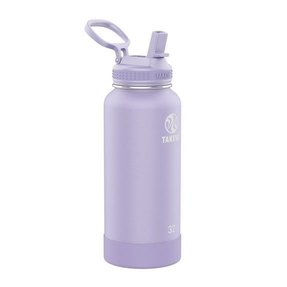 Takeya Actives Insulated Stainless Steel Water Bottle, 32 Ounce, Lavender Field