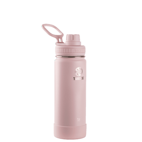 Takeya Actives Stainless Steel Water Bottle w/Spout lid, 18oz Blush