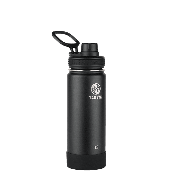 Takeya Actives Stainless Steel Water Bottle w/Spout lid, 18oz Onyx