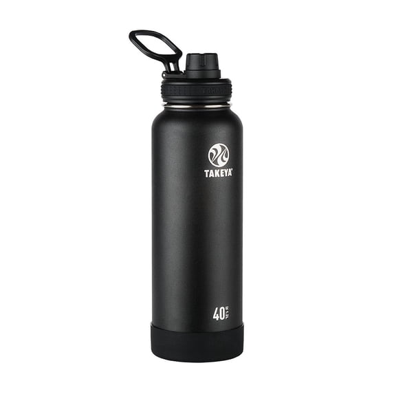 Takeya Actives Stainless Steel Water Bottle w/Spout lid, 40oz Onyx