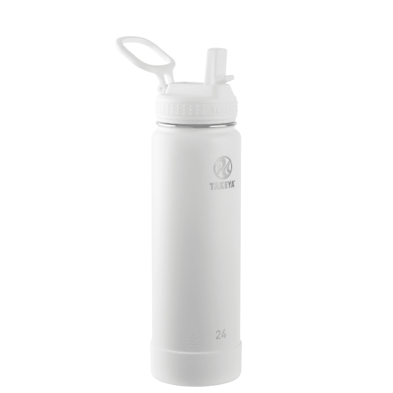 Takeya Actives Stainless Steel Water Bottle w/Straw lid, 24oz Arctic 