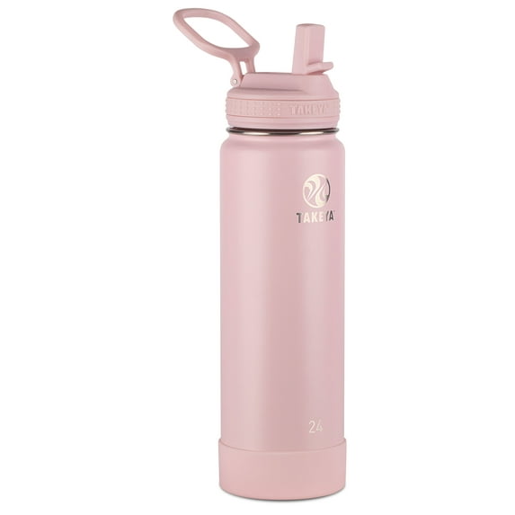 Takeya Actives Stainless Steel Water Bottle w/Straw lid, 24oz Blush