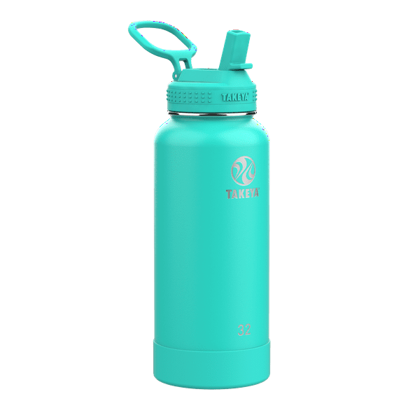Takeya Actives Stainless Steel Water Bottle w/Straw lid, 32oz Teal