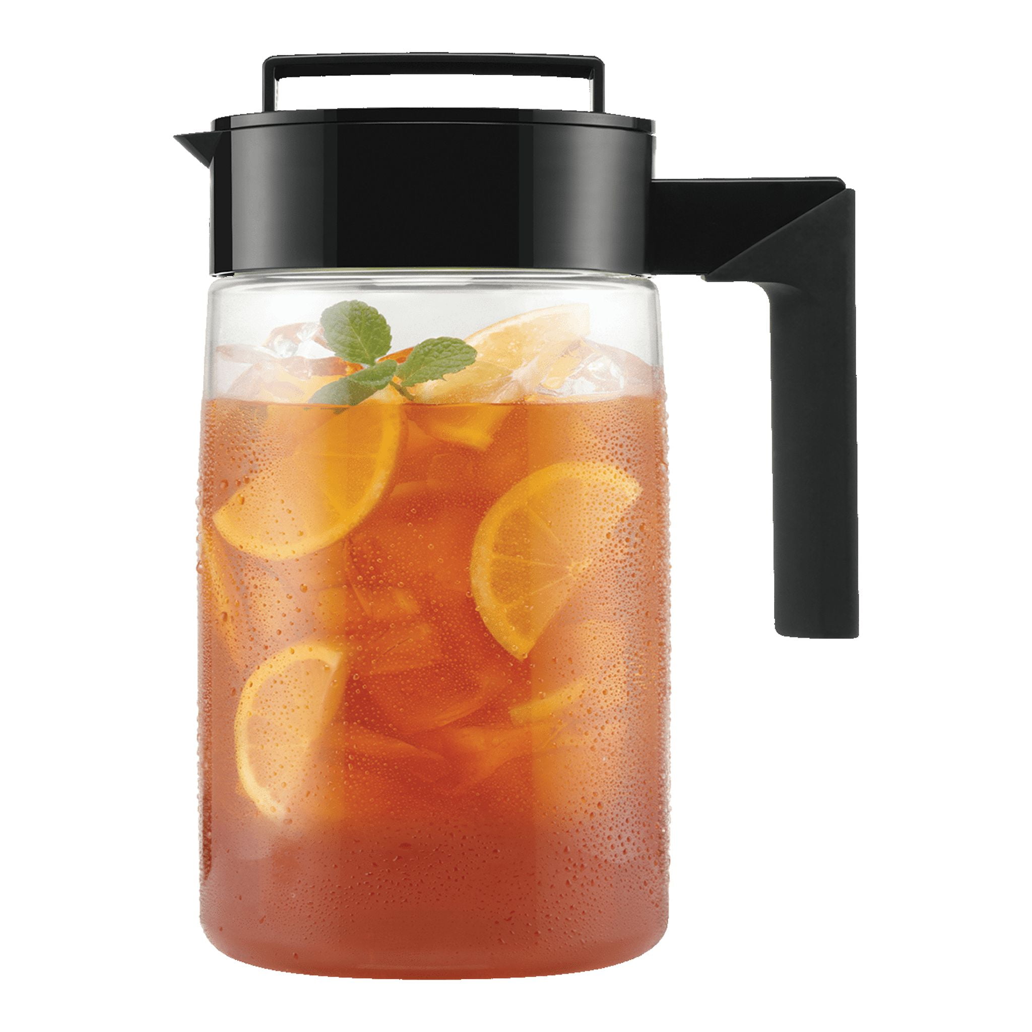 Takeya Airtight Tritan Plastic Pitcher with Lid, 1 Quart, Hot or Cold,  Black, BPA Free