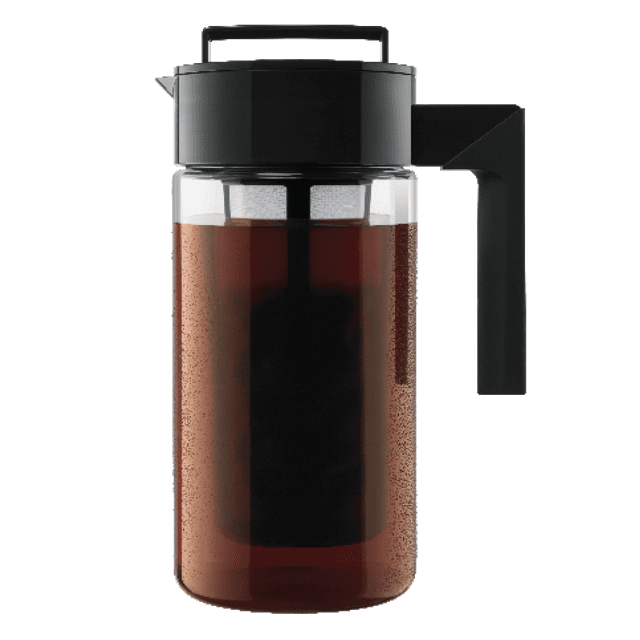 Takeya Cold Brew Tritan Plastic Coffee Maker Pitcher with Airtight Lid, 1 Quart, Black