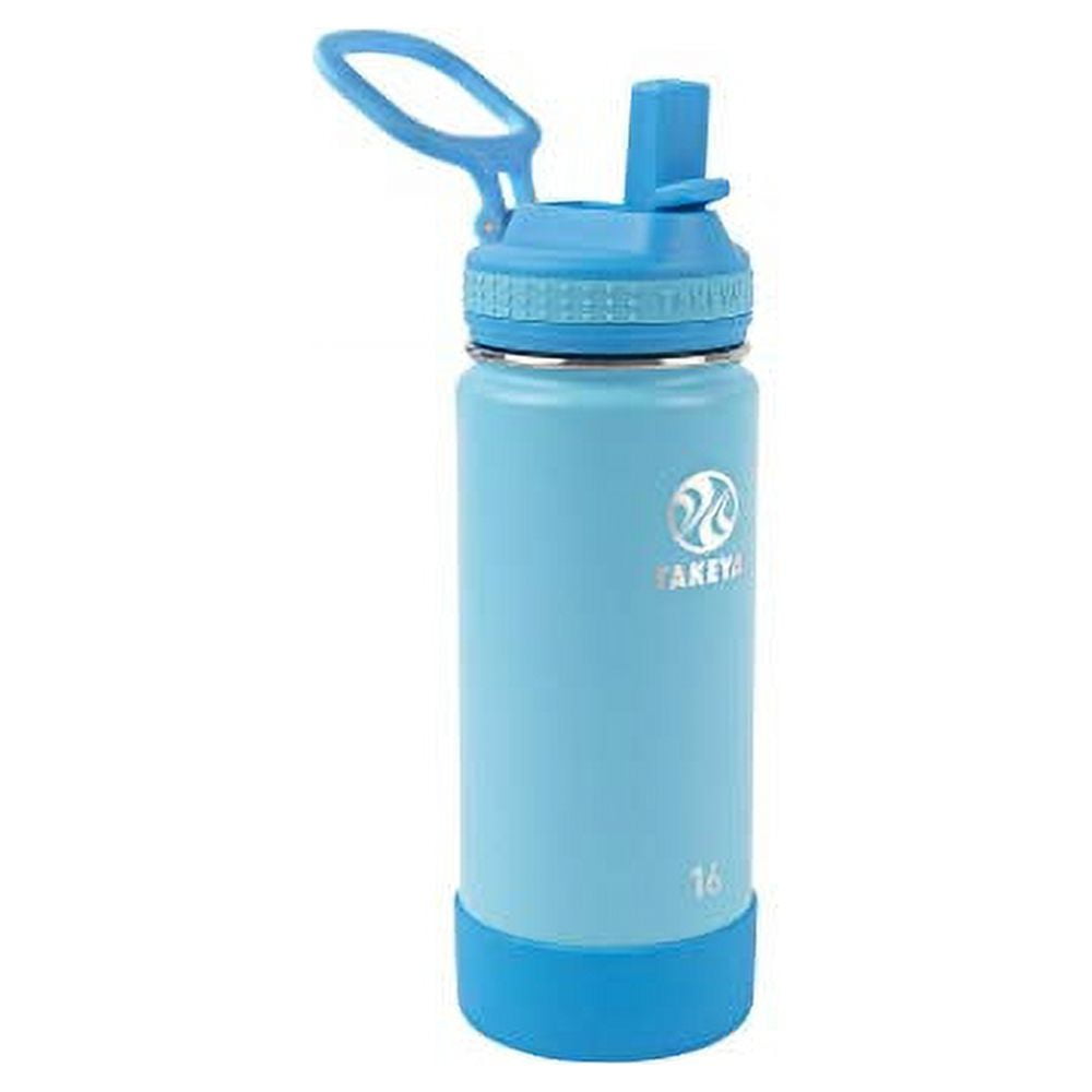 37.2 fl oz Water Bottle with Time Marker & Straw, Kids Water