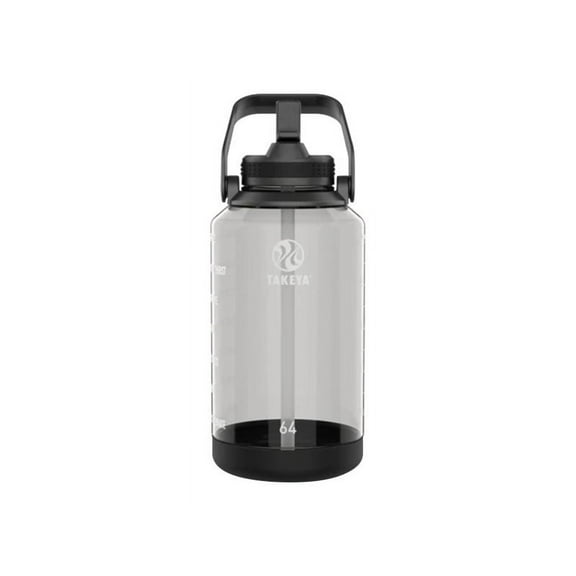 Takeya Tritan Motivational Plastic Water Bottle 64 oz. Stormy Black (54145)