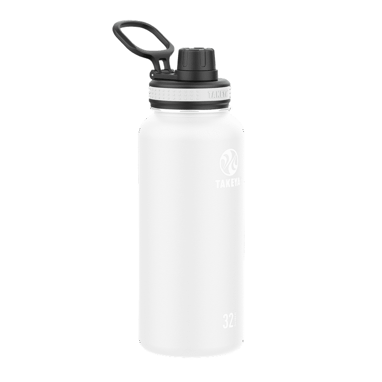 Takeya 64oz Actives Insulated Stainless Steel Water Bottle with Straw Lid  and Extra Large Carry Handle - Black