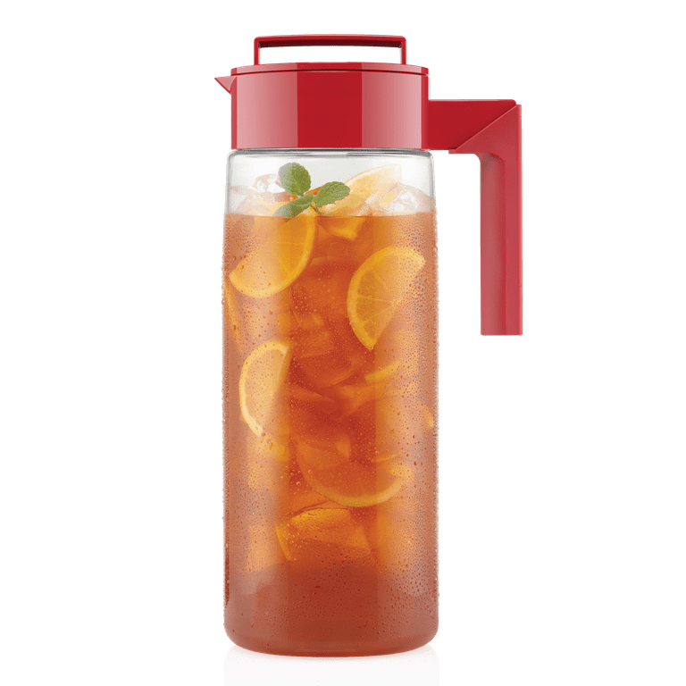 Drink Water Pitcher 2qt 68oz Red Lid Iced Tea Fridge Juice Jug