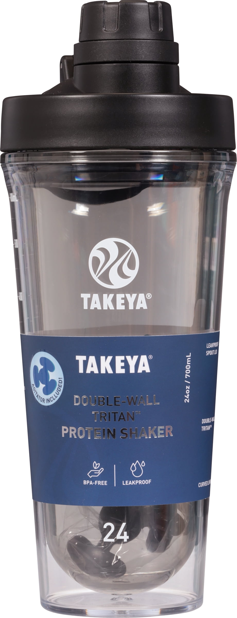 Takeya Tritan 24 Ounce Stormy Black Double-Wall Protein Shaker 1 ea