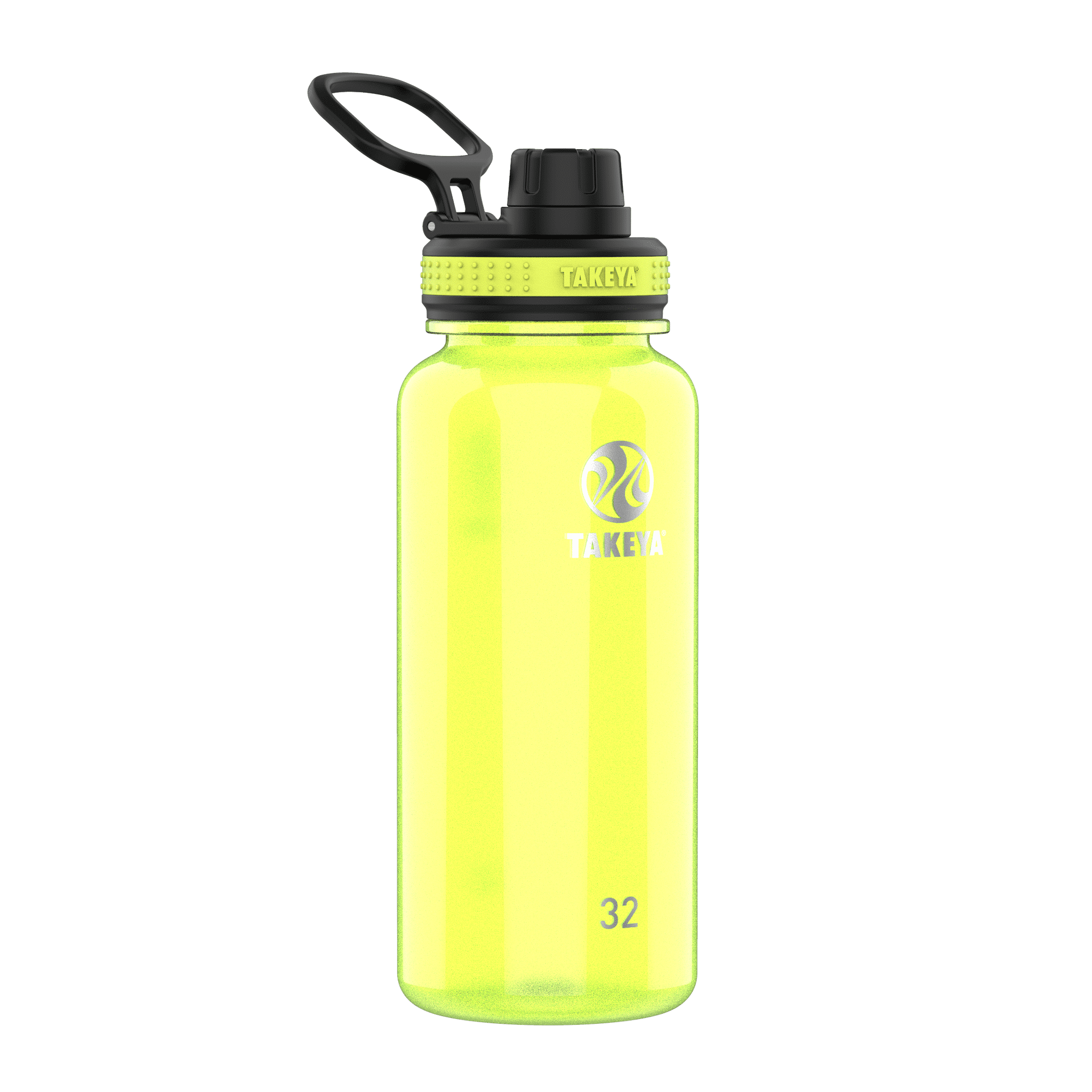 Takeya Tritan Plastic Spout Lid Water Bottle, Lightweight, Dishwasher safe, 32  oz, Black 
