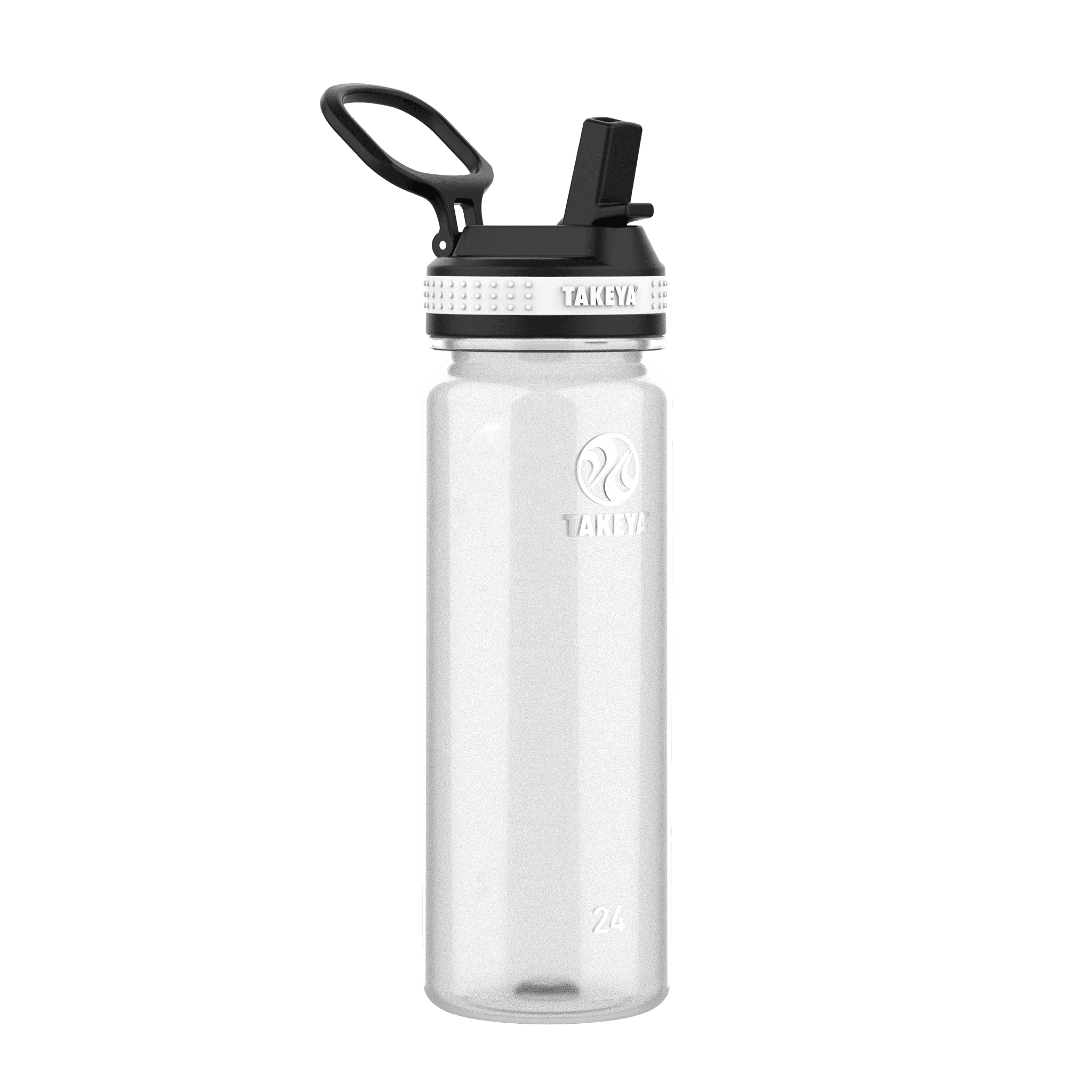 Takeya Tritan Plastic Straw Lid Water Bottle, Lightweight, Dishwasher safe, 24  oz, Clear 