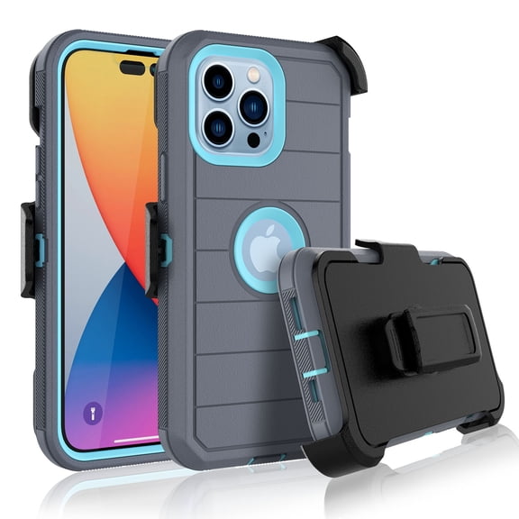 Takfox Case For Apple iPhone 14/iPhone 14 Plus/,Belt Clip Holster Protective Heavy Duty Shockproof [Full-Body Protection] Kickstand Rugged Cover,Gray