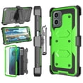 thumbnail image 1 of Takfox Case For Motorola Moto G 5G 2024 ,Shockproof Heavy Duty Rugged Locking Swivel Holster Belt Clip Kickstand Full Body Hard Shell Phone Cover Case,Green, 1 of 1