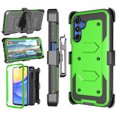 thumbnail image 1 of Takfox Case For Samsung Galaxy A15 5G ,Shockproof Heavy Duty Rugged Locking Swivel Holster Belt Clip Kickstand Full Body Hard Shell Phone Cover Case,Green, 1 of 7