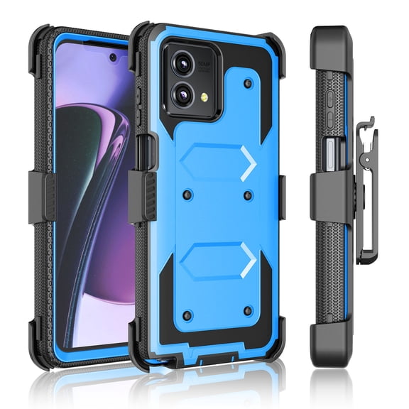 Takfox Case For Motorola Moto G Stylus 5G 2023,Shockproof Heavy Duty Rugged Locking Swivel Holster Belt Clip Kickstand Full Body Hard Shell Phone Cover Case,Blue