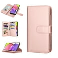 thumbnail image 1 of Takfox Compatible for Samsung Galaxy A03S Wallet Case, PU Leather ID Credit Card Holder Folio Flip Cover [9 Card Slots] [Magnetic] Detachable Case & Strap,Rose, 1 of 7