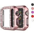 thumbnail image 1 of Takfox For Apple Watch Case 38mm Series 3/2/1 Bling Rhinestone Apple Watch Protective Case Bumper Frame Screen Protector Case Cover for Women Girl iWatch Series 38mm Rose Gold, 1 of 7