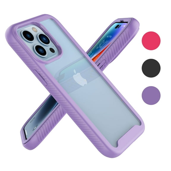 Takfox For Apple iPhone 14/14 Pro/14 Plus/14 Pro Max Case, Rugged Shockproof Crystal Clear Hard Case Sturdy Cover Protective Shell Bumper Case,Purple