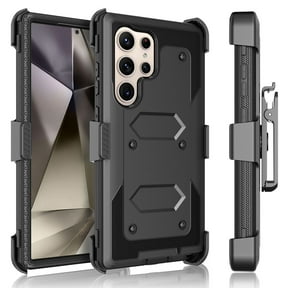Takfox Holster Case for Samsung Galaxy S24 Ultra with Swivel Belt Clip, Built-in Screen Protector Heavy Duty Full Body Protection Shockproof Armor Defender Rugged Case Kickstand Cover - Black
