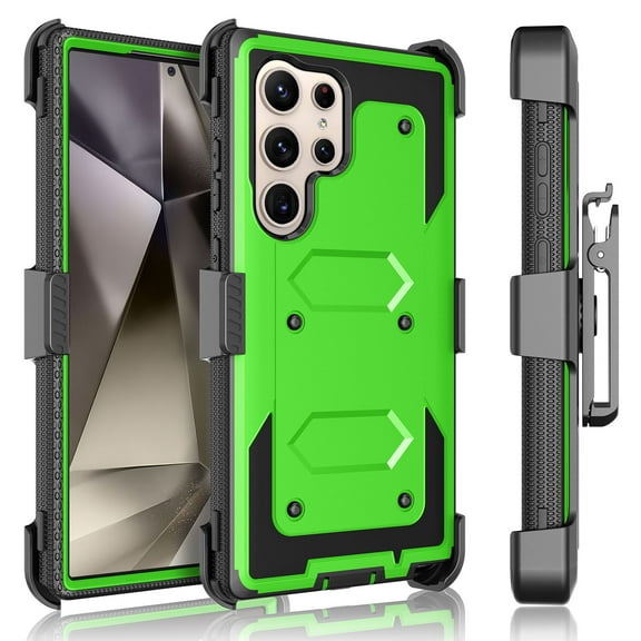 Takfox Holster Case for Samsung Galaxy S24 Ultra with Swivel Belt Clip, Built-in Screen Protector Heavy Duty Full Body Protection Shockproof Armor Defender Rugged Case Kickstand Cover - Black