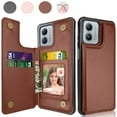 thumbnail image 1 of Takfox for Motorola G 5G 2023 Case with Card Holder, Moto G 5G 2023 Wallet Case for Women Men with RFID Blocking, Durable Leather Kickstand Shockproof Flip Case for G 5G 2023-Brown, 1 of 7