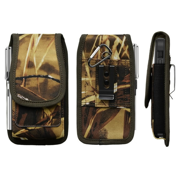 Takfox Phone Holster for Samsung Galaxy S22 Ultra S21 Plus S20 S10 J7 J3 Note 20 A03s A13 A02s A12 A32 G Power 2022 G Stylus G Pure Nylon Cell Phone Holster w Belt Loop Clip Carrying Pouch Holder,Camo