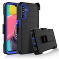 thumbnail image 1 of Takfox Samsung Galaxy A14 5G Case with Belt Clip Holster [Built in Screen Protecotr] Military Grade Heavy Duty Protection 3 in 1 Shockproof Armor Rugged Durable for Galaxy A14 5G Phone - Black+Blue, 1 of 6