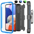 thumbnail image 1 of Takfox Samsung Galaxy A54 5G Belt Clip Holster Case with [Built in Screen Protecotr],Rugged Shockproof Heavy Duty Locking Swivel Holster Kickstand Hard Full Body Cover- Blue, 1 of 7