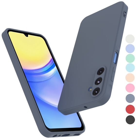 Takfox Shockproof Liquid Silicone Designed for Samsung Galaxy A15 5G Case Gel Rubber Full Body Protection Anti-Shock Cover Case Drop Protection 6.5inch-Gray