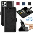 thumbnail image 1 of Takfox Wallet Case for iPhone 11 Pro Max (6.5 inch) 2019 Premium Vegan Leather [RFID Blocking] Luxury ID Cash Credit Card Slots Holder Carrying Pouch Phone Folio Flip Cover [Black], 1 of 7