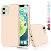Takfox for iPhone 12 and iPhone 12 Pro Case 6.1 inch, Liquid Silicone Full Body Protection Cover Case with Soft Microfiber Cloth Lining for iPhone 12 and iPhone 12 Pro 2020 - Pink