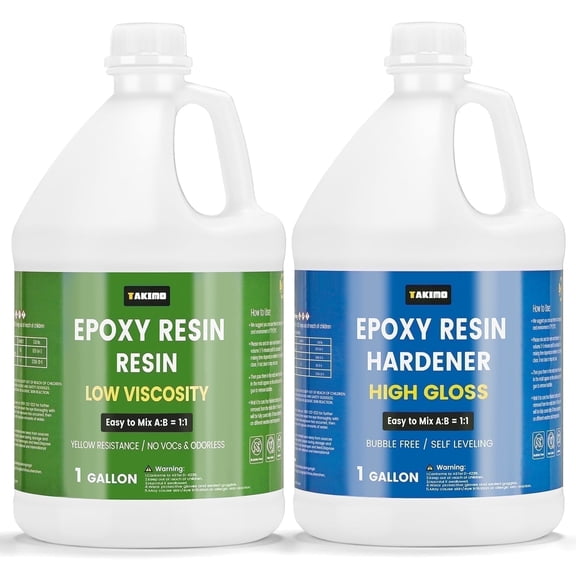 TAKIMO 2 Gallon Crystal Clear Epoxy Resin Kit