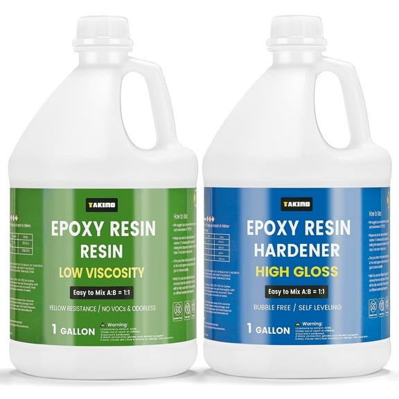 TAKIMO 2 Gallon Crystal Clear Epoxy Resin Kit