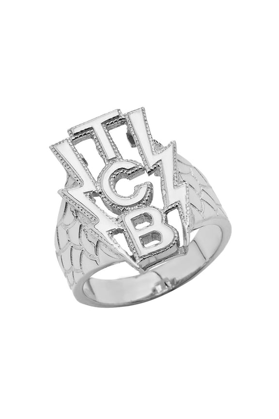 Taking Care Of Business (TCB) Men's Ring In Sterling Silver- Size 10.5