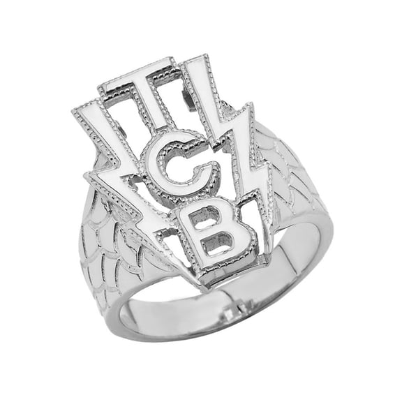 Taking Care Of Business (TCB) Men's Ring In Sterling Silver- Size 13