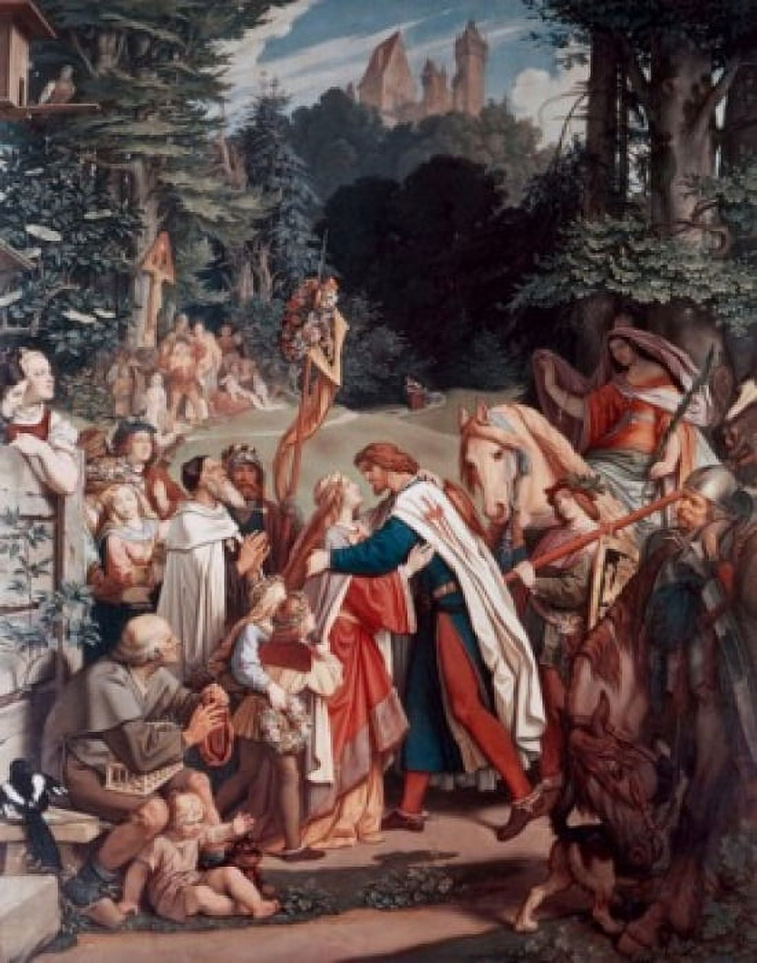 Taking Farewell for the Crusades Moritz von Schwind (1804-1871Austrian) Canvas Art - Moritz von Schwind (18 x 24)
