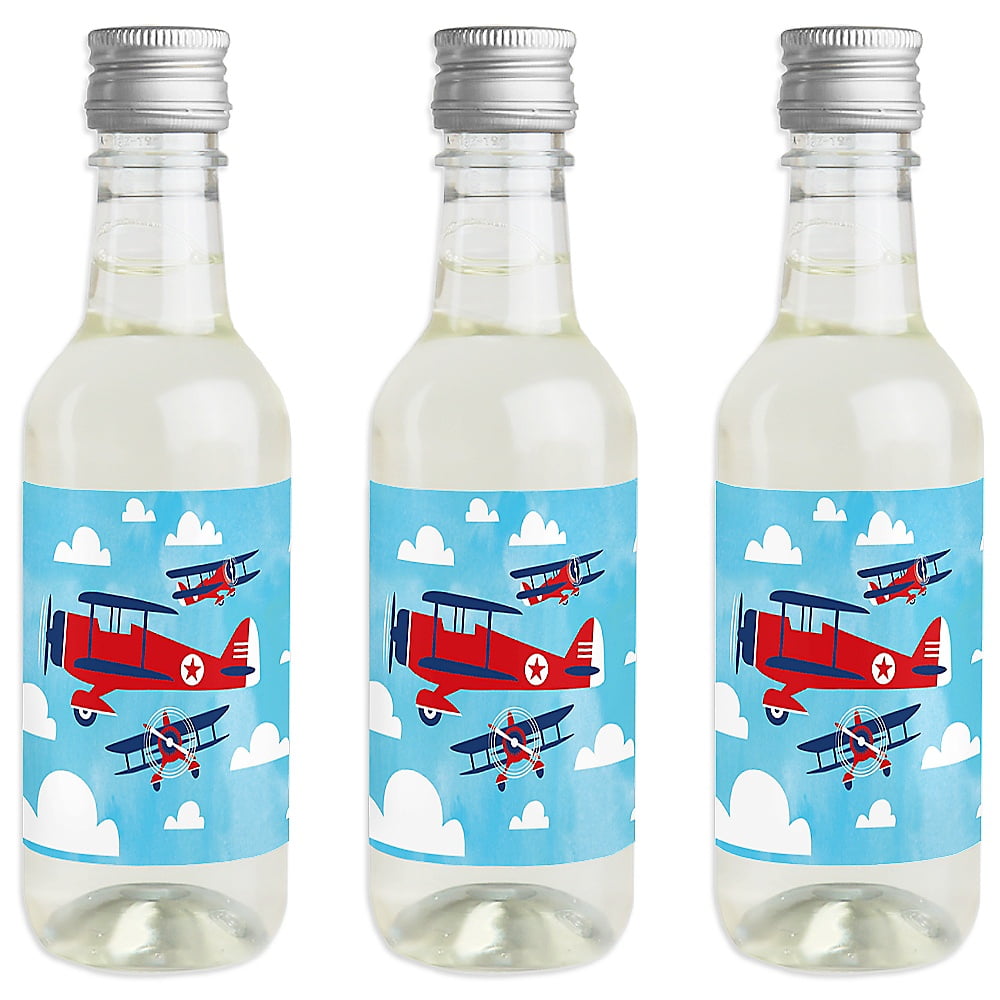 Airplane Party Water Bottle Labels template