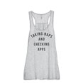 thumbnail image 1 of Taking Naps And Checking Apps Women's Fashion Sleeveless Flowy Racerback Workout Yoga Tank Top Sport Grey 2X-Large, 1 of 3