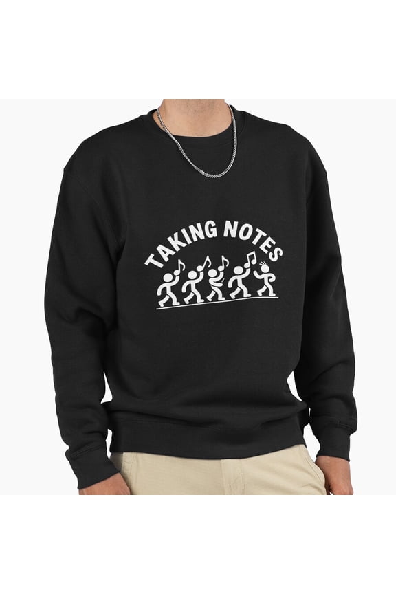 Taking Notes Musical Notes Symbol Music Lover Retro Aesthetic Graphic Art Unisex Sweatshirt G2183, Up to Size 5XL