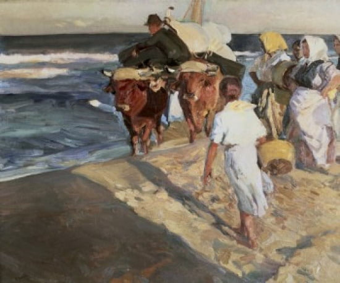 Taking Out the Boat Joaquin Sorolla y Bastida (1863-1923Spanish) Canvas Art - Joaquin Sorolla y Bastida (18 x 24)