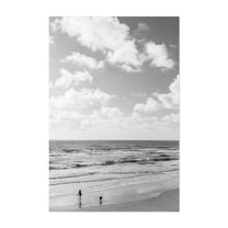Taking a Stroll, Del Mar B&W - Del Mar California Photography Unframed Wall Art Print 5 x 7 inches