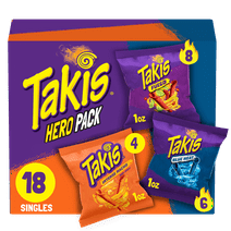 Takis 18 pc / 1 oz Hero Variety Pack, Assorted Rolled Tortilla Chips