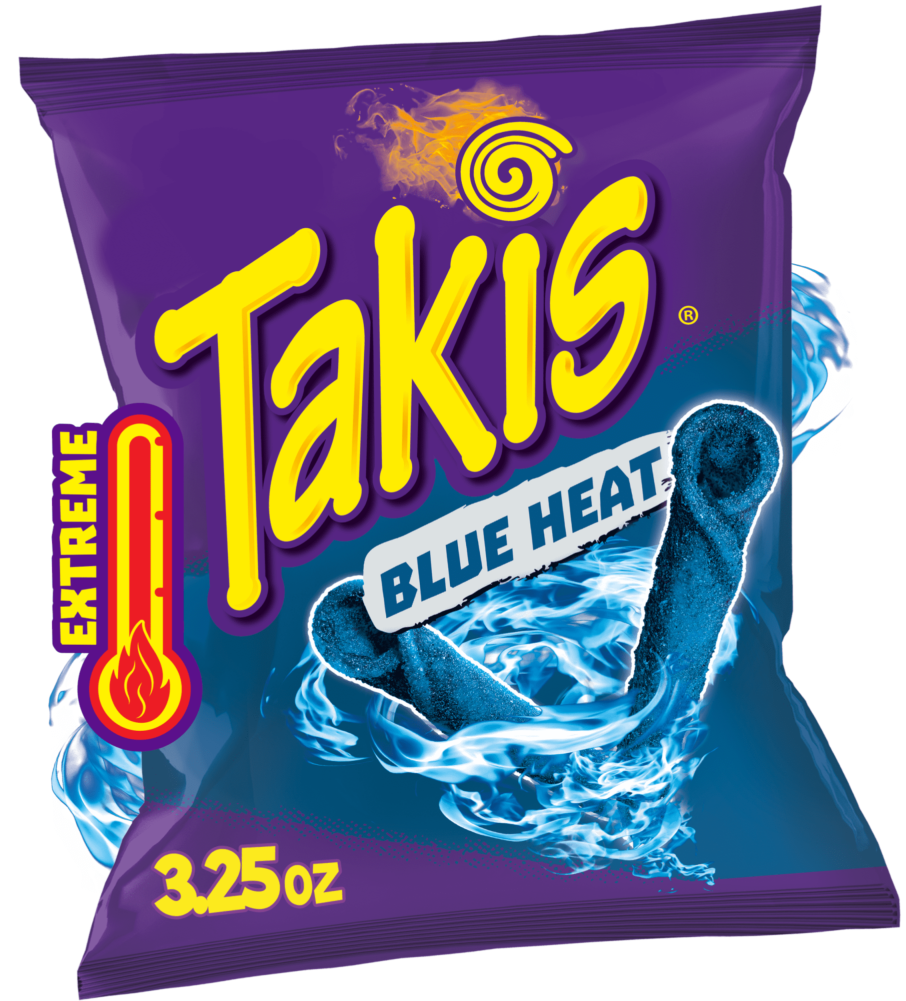 Takis Blue Heat 3.25 oz Snack Size Bag, Hot Chili Pepper Rolled Tortilla Chips