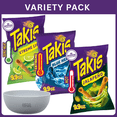 thumbnail image 1 of Takis Blue Heat Hot Chili Pepper Rolled Tortilla Chips 9.9oz+Takis Xtreme Lime Rolled Tortilla Chips 9.9oz+Takis Jalapeno Pickled Jalapeno Rolled Tortilla Chips 9.9oz,Variety Pack with Bowl by OMA., 1 of 7