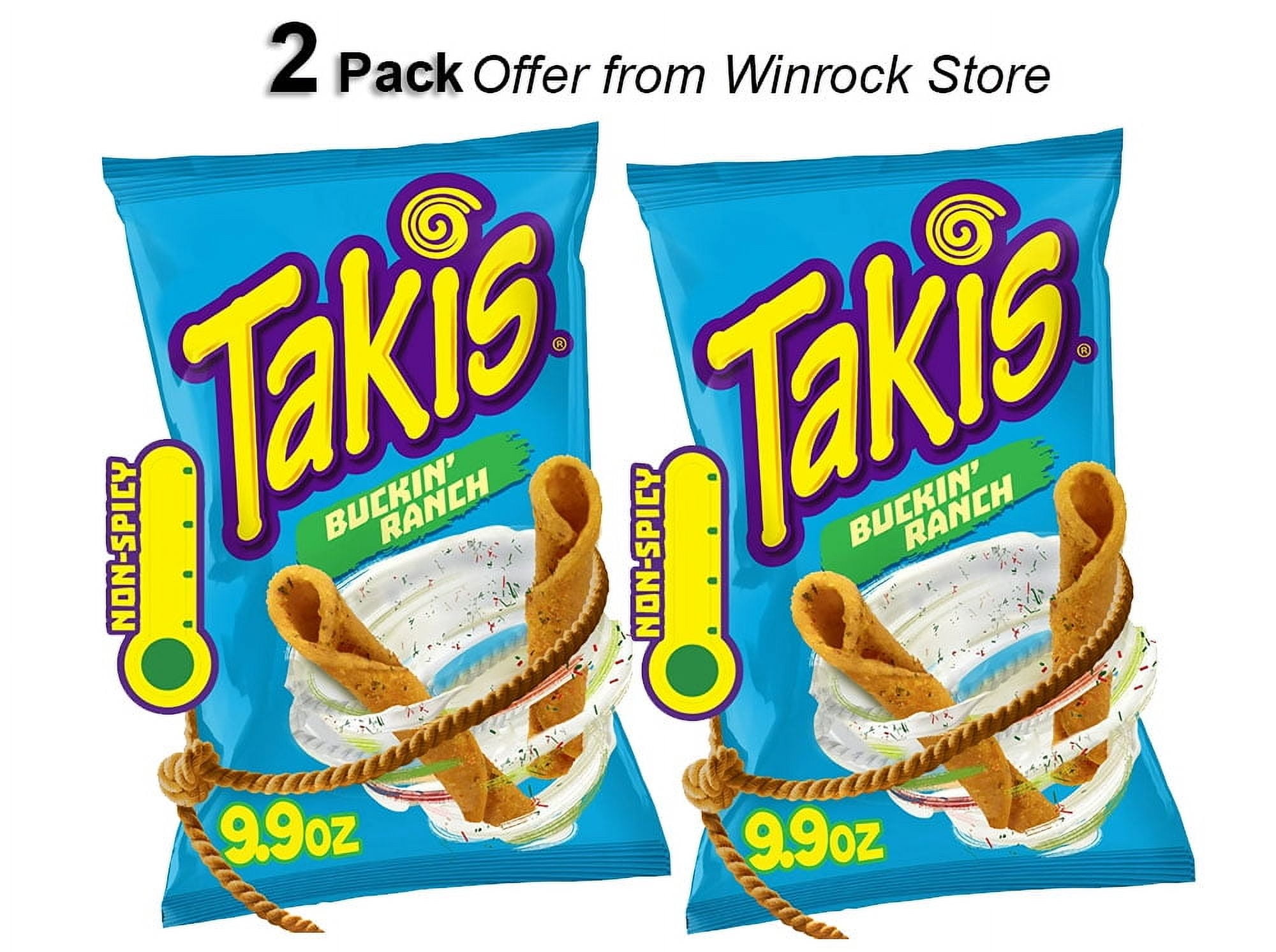 Takis Buckin' Ranch 9.9 oz Sharing Size Bag, Ranch Rolled Tortilla Chips (2 Pack) Offer from Winrock Store