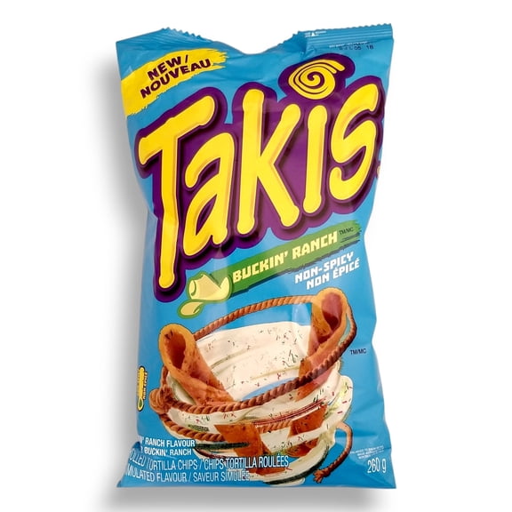 Takis Buckin' Ranch Non-Spicy Rolled Tortilla Chips, 260g/9.1 oz